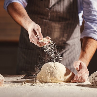 Man Baking Closeup Hands