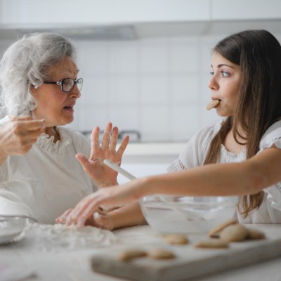 Mom Daughter Baking Cookies