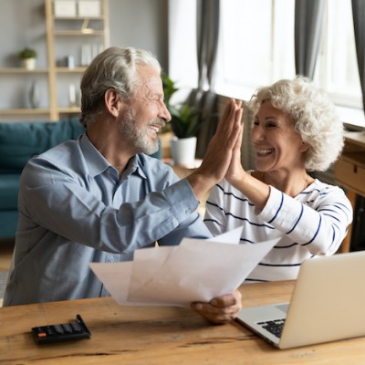 Old Couple High Fiving