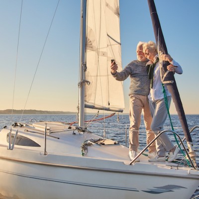 Older Couple On Boat