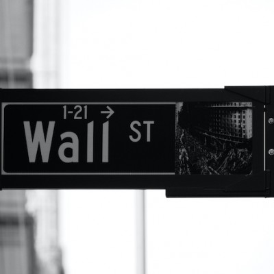 Wall Street Road Sign BlackandWhite