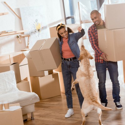 Young Couple Unpacking